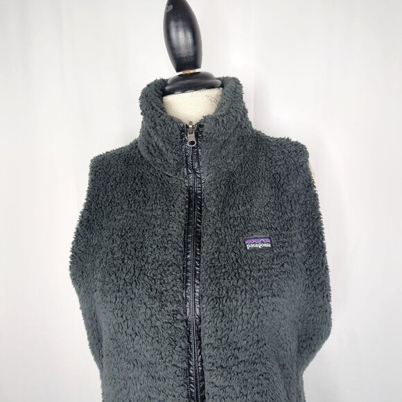 Patagonia Vest Medium Black Reversible Sherpa Nylon - Picture 3 of 10